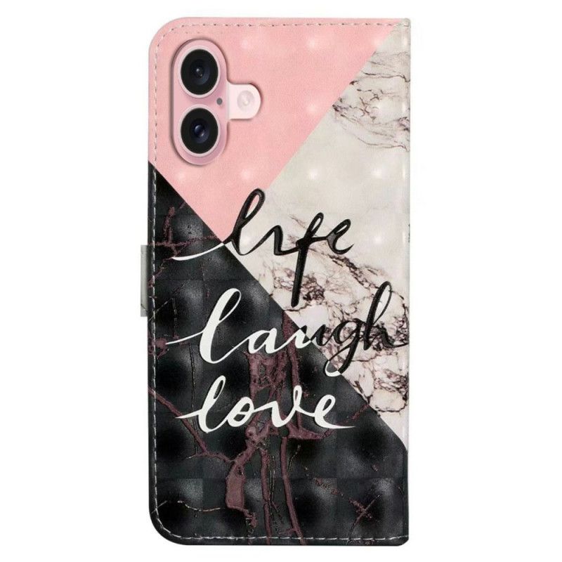 Kožený Kryt iPhone 16 Life Směj Se Lásko
