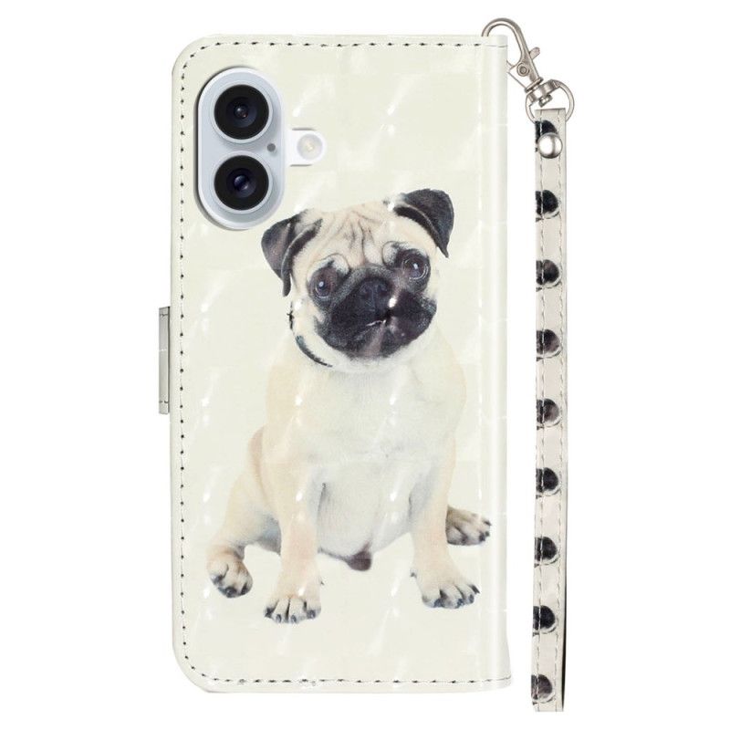 Kožený Kryt iPhone 16 Mops S Popruhy
