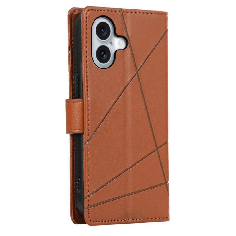 Kožený Kryt iPhone 16 Páskové Čáry