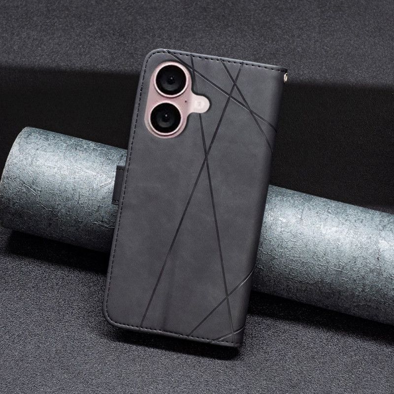 Kožený Kryt iPhone 16 Plus Binfen Color Geometrický Vzor