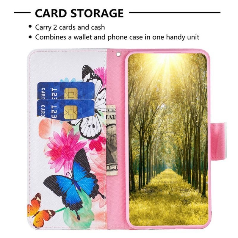 Kožený Kryt iPhone 16 Plus Dva Motýli
