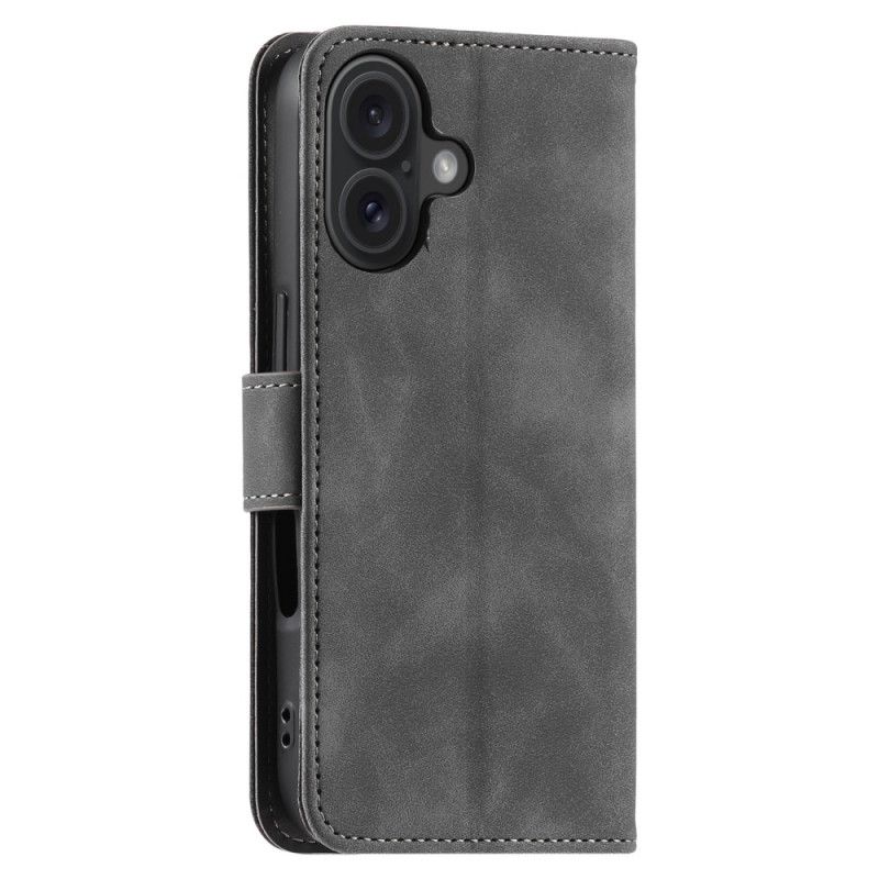 Kožený Kryt iPhone 16 Plus Dvoubarevná Peněženka