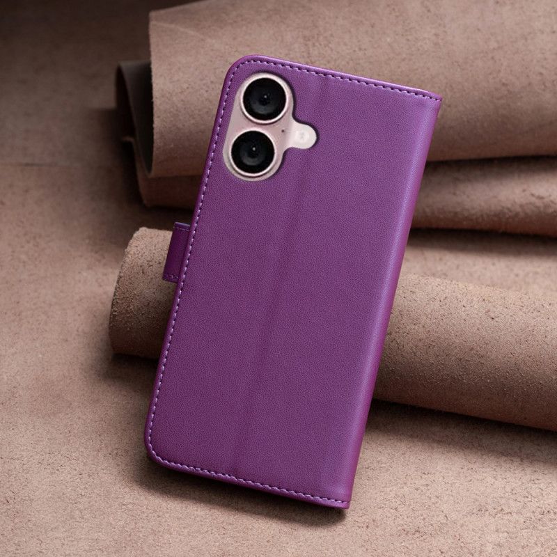 Kožený Kryt iPhone 16 Plus Klasická Barva Binfen