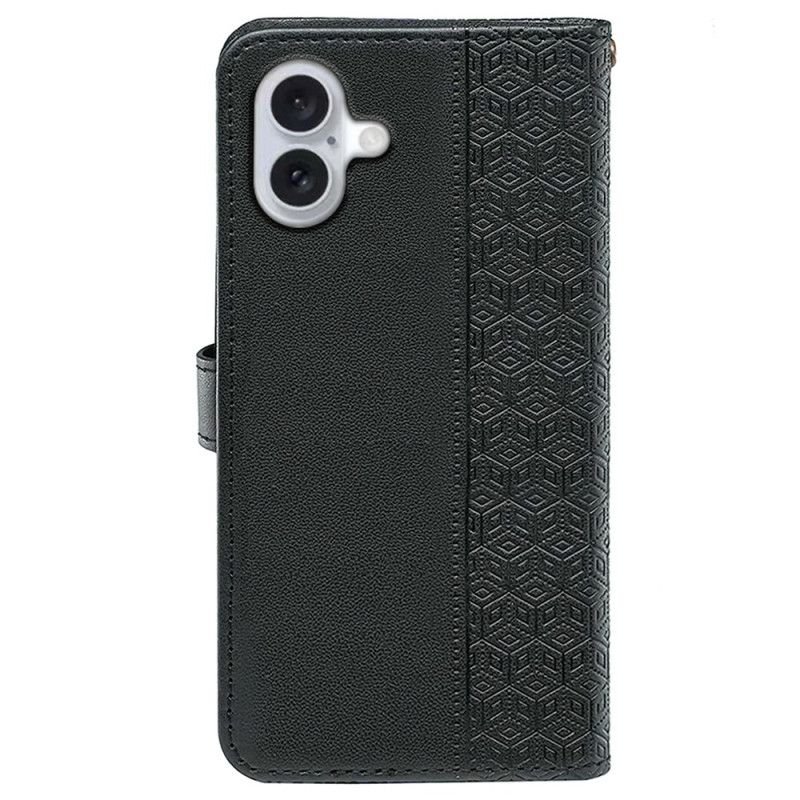Kožený Kryt iPhone 16 Plus Kostky Vlys