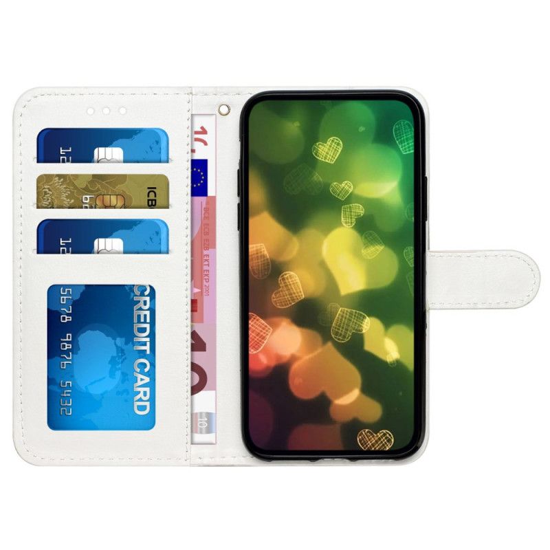 Kožený Kryt iPhone 16 Plus Leopardí Vzor S Páskem