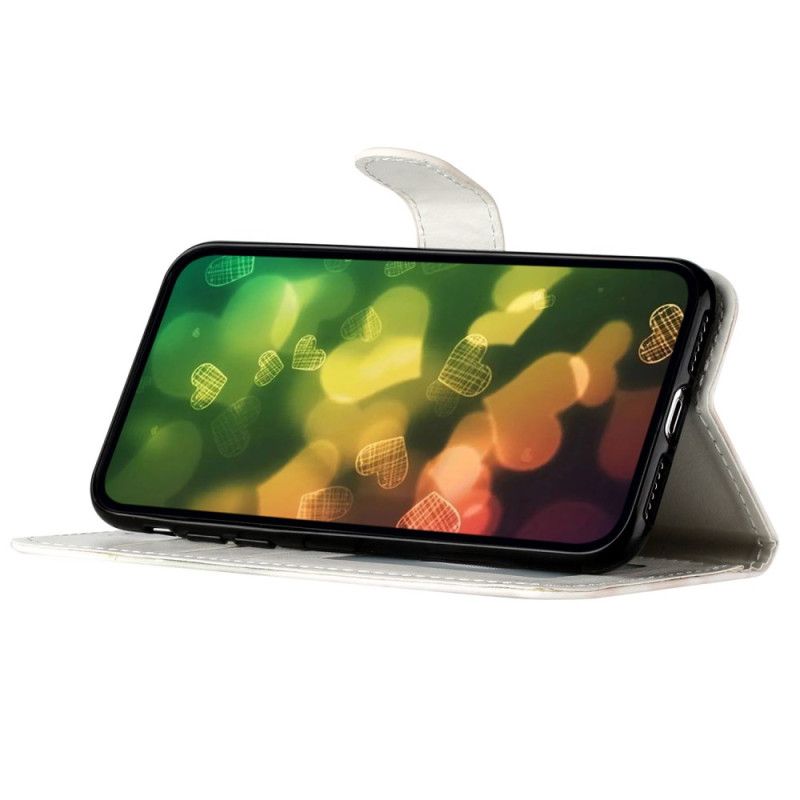 Kožený Kryt iPhone 16 Plus Leopardí Vzor S Páskem