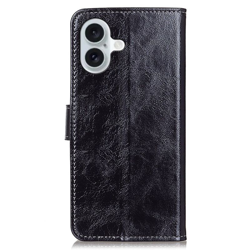 Kožený Kryt iPhone 16 Plus Lesklá Umělá Kůže
