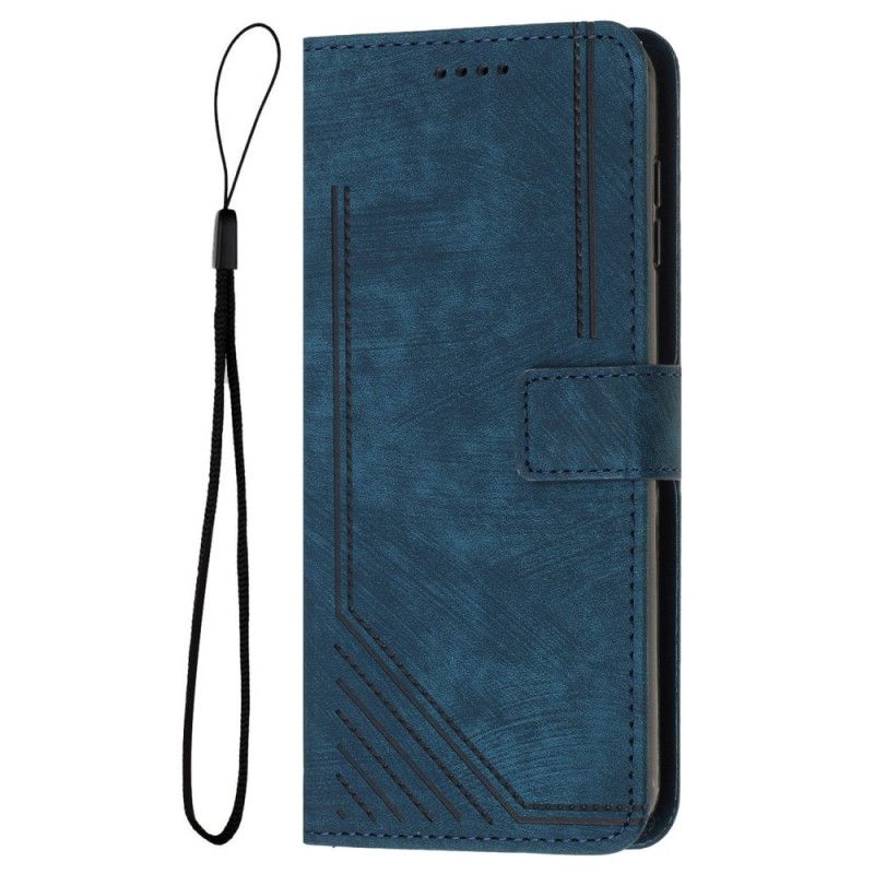 Kožený Kryt iPhone 16 Plus Linky S Popruhem