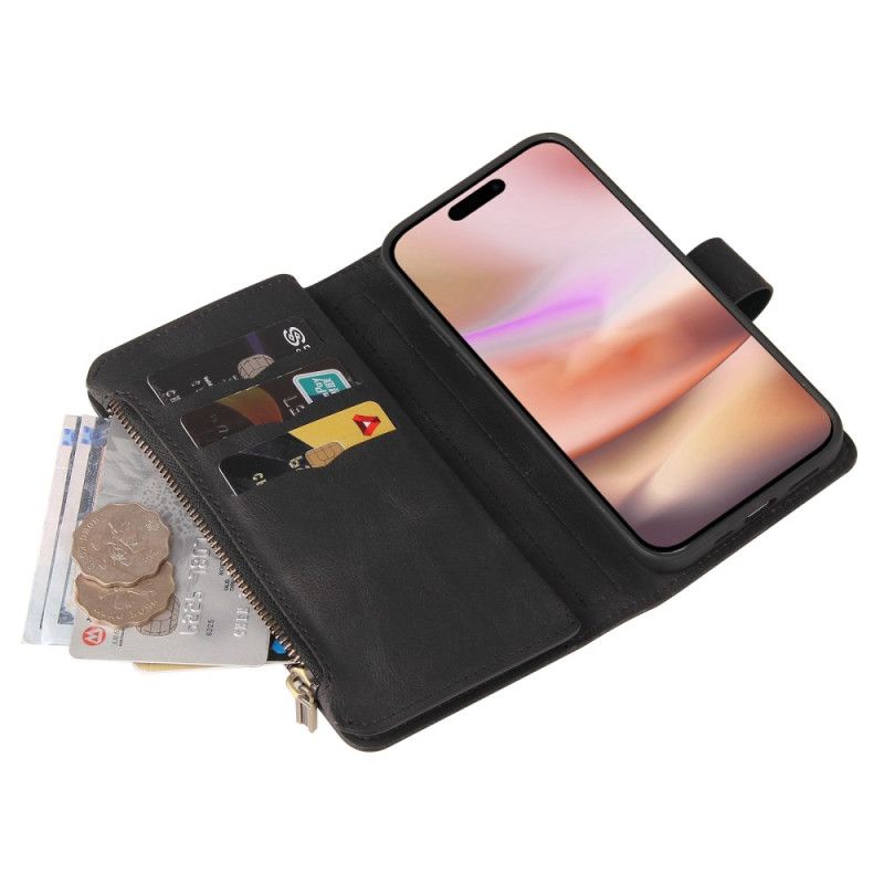 Kožený Kryt iPhone 16 Plus Multifunkční