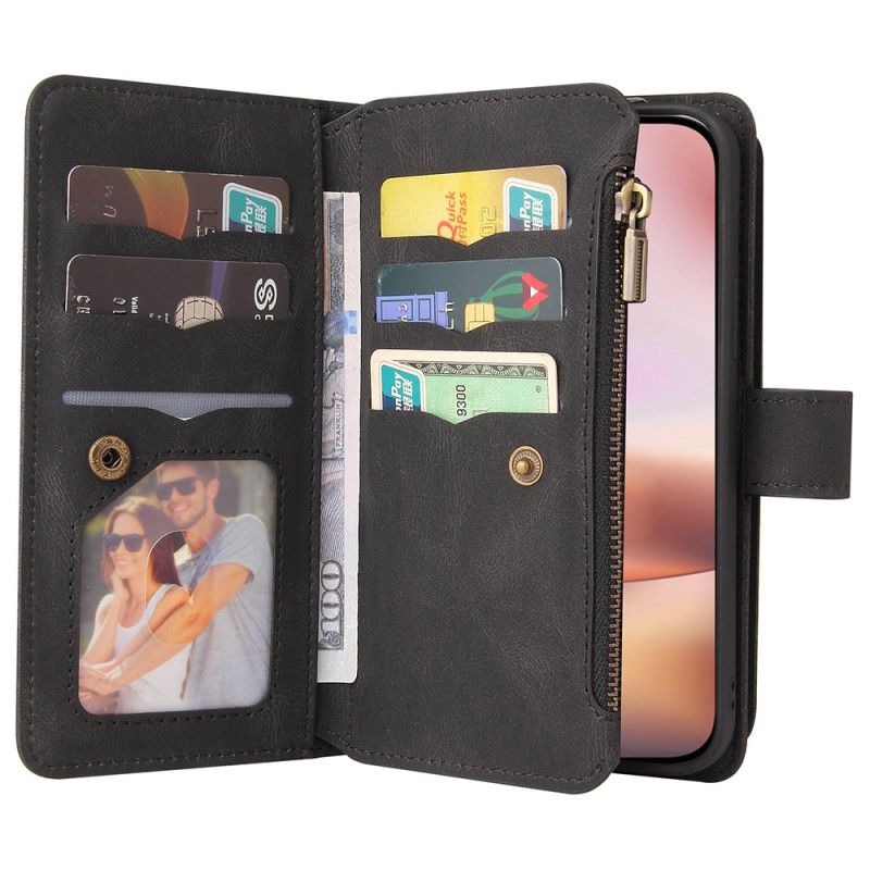 Kožený Kryt iPhone 16 Plus Multifunkční