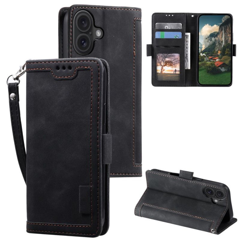 Kožený Kryt iPhone 16 Plus Ochrana Ve Stylu Vintage