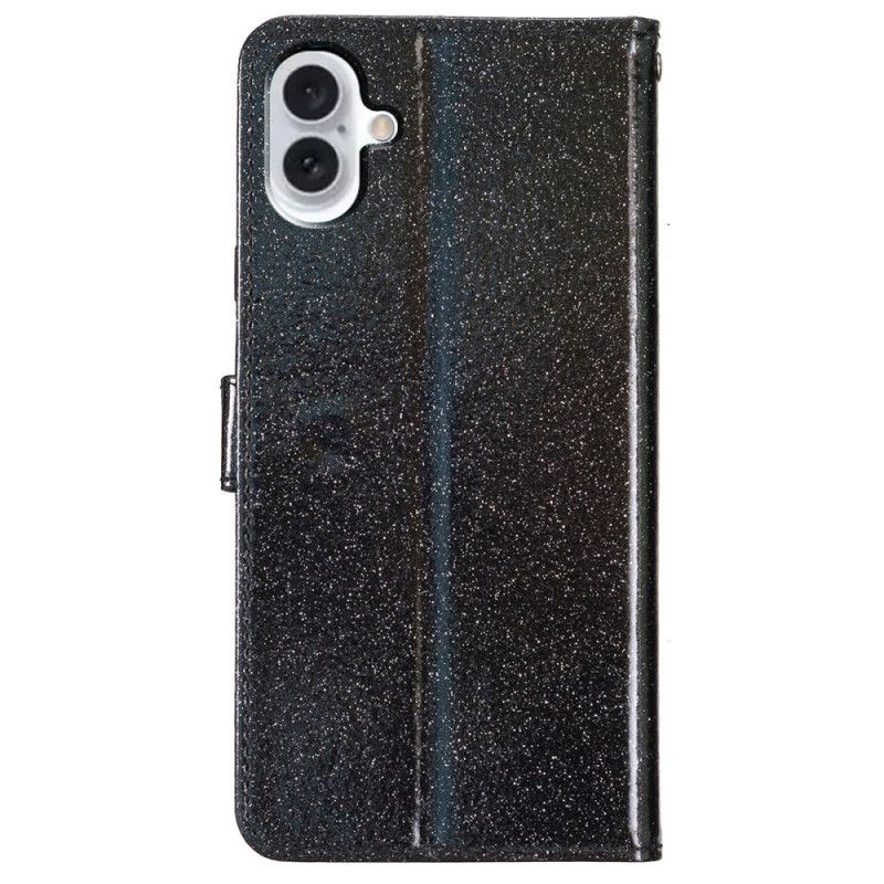 Kožený Kryt iPhone 16 Plus Páskové Flitry
