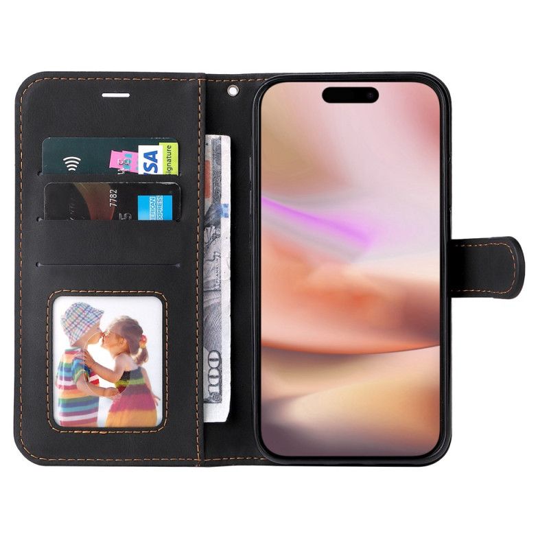 Kožený Kryt iPhone 16 Plus Trikolóra S Páskem