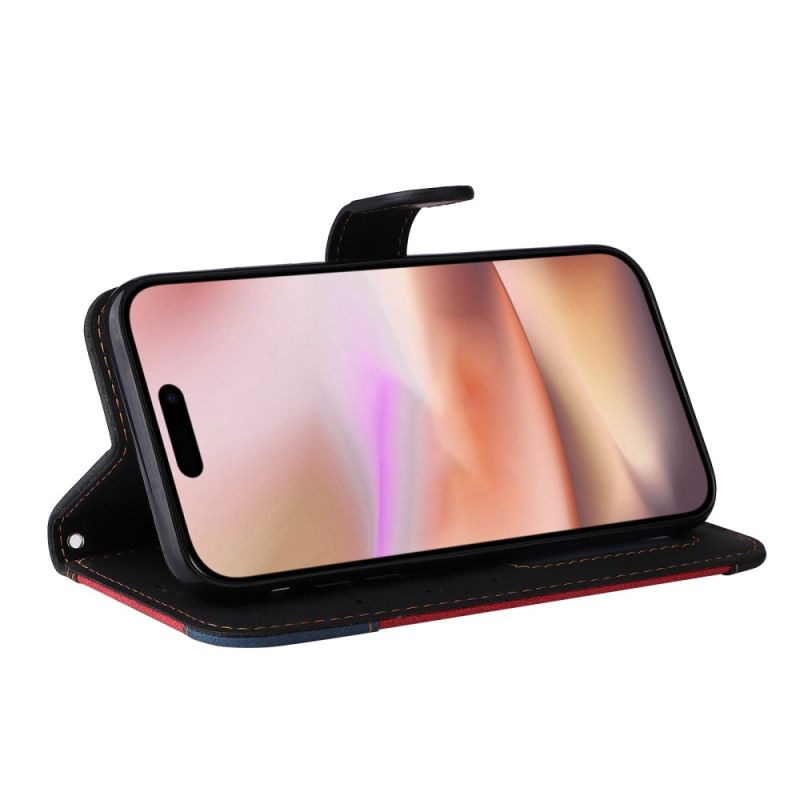 Kožený Kryt iPhone 16 Plus Trikolóra S Páskem