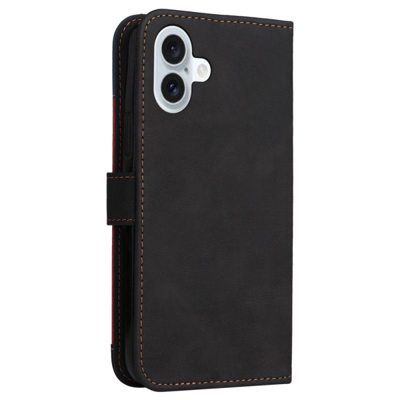 Kožený Kryt iPhone 16 Plus Trikolóra S Páskem