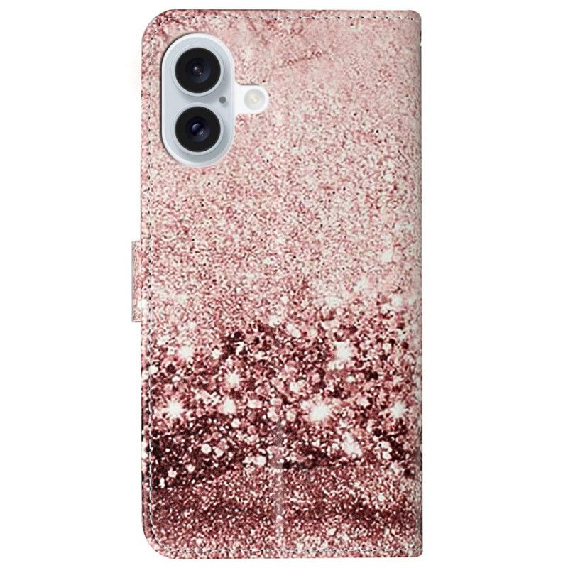 Kožený Kryt iPhone 16 Plus Vzor Z Růžového Mramoru