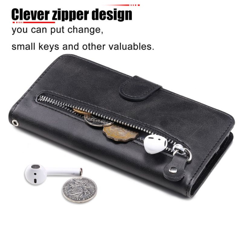 Kožený Kryt iPhone 16 Pro Kapsa Na Zip