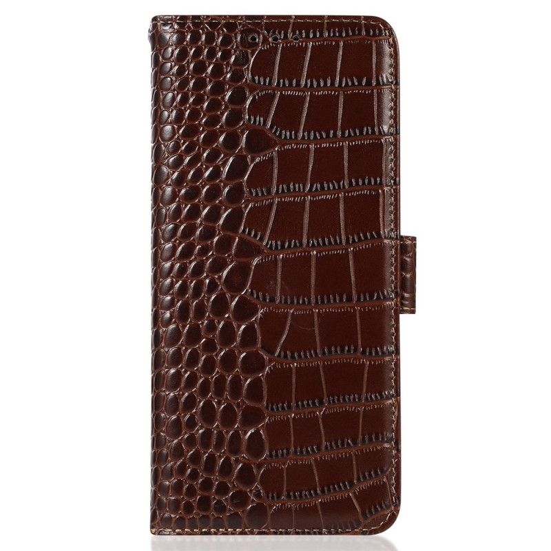 Kožený Kryt iPhone 16 Pro Max Blokování Rfid Textury Krokodýla