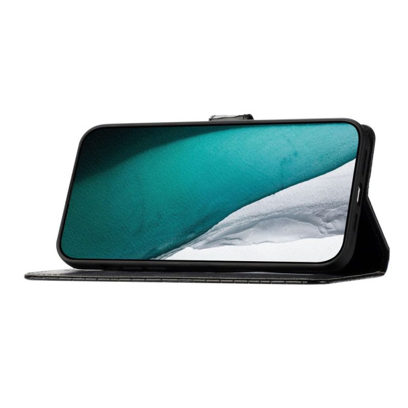 Kožený Kryt iPhone 16 Pro Styl Krokodýl S Popruhem