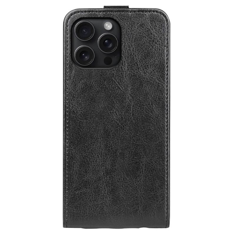 Kožený Kryt iPhone 16 Pro Vertikální Klapka