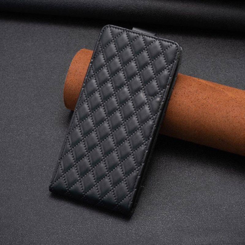 Kožený Kryt iPhone 16 Prošívaná Vertikální Chlopeň