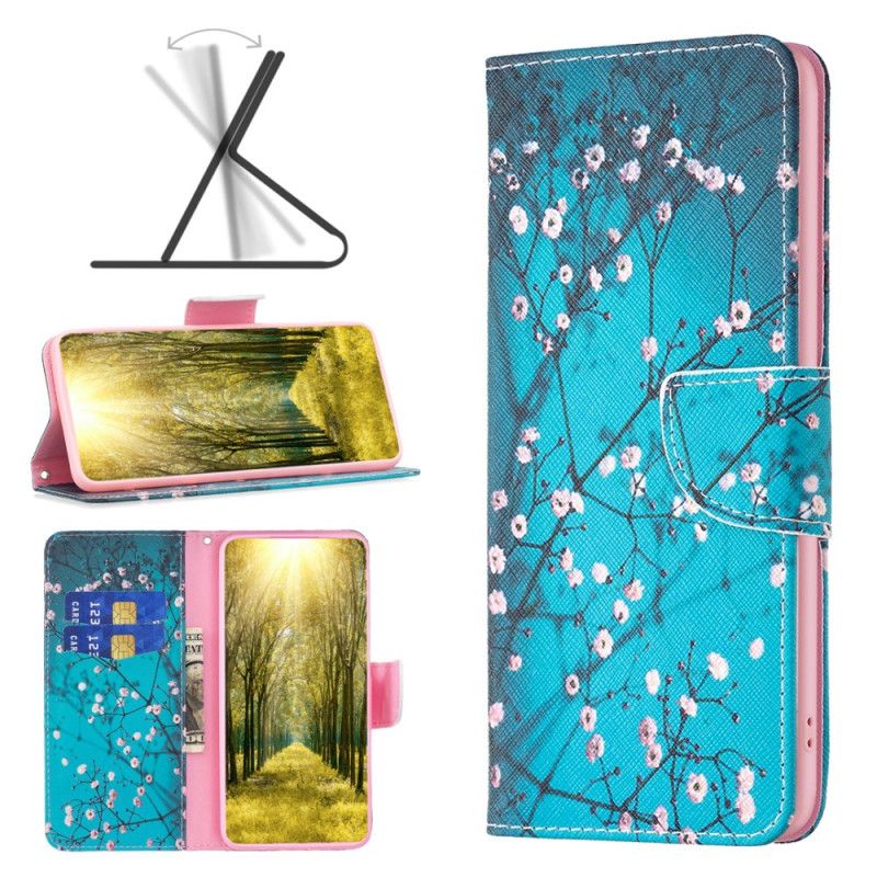 Kožený Kryt iPhone 16 Švestkové Květy