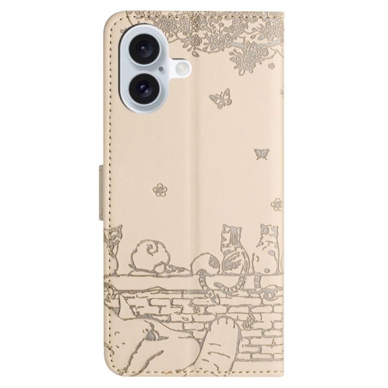 Kožený Kryt iPhone 16 Tanga Cats