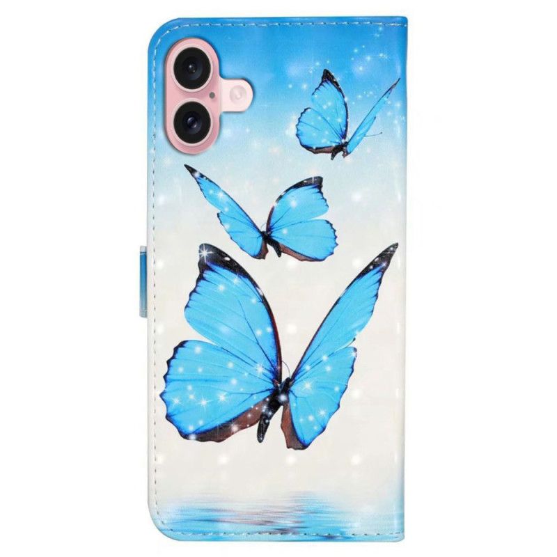 Kožený Kryt iPhone 16 Tři Motýli