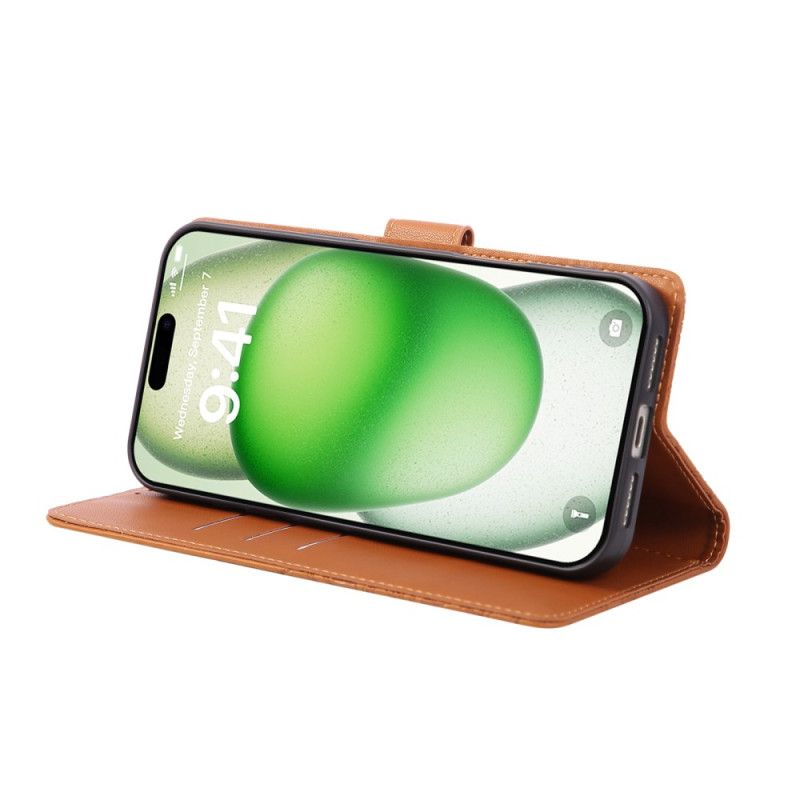 Kožený Kryt iPhone 17 Pro Max Květinový Potisk