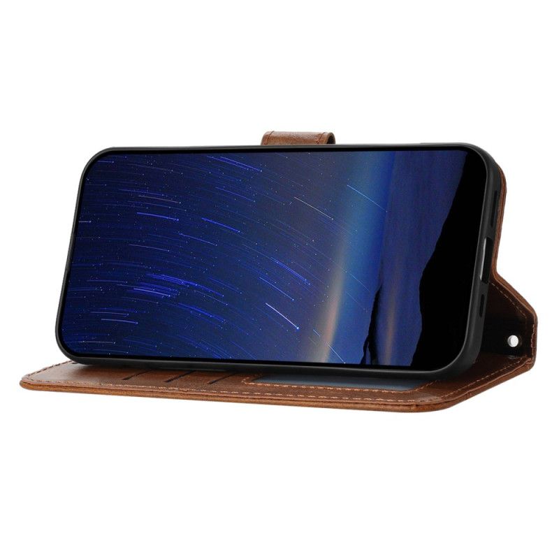 Kožený Kryt iPhone 17 Pro Retro Design Popruhu