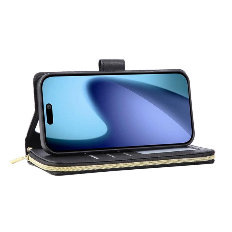 Kožený Kryt iPhone Air 9 Pouzder Na Karty A Šňůrka Na Zápěstí