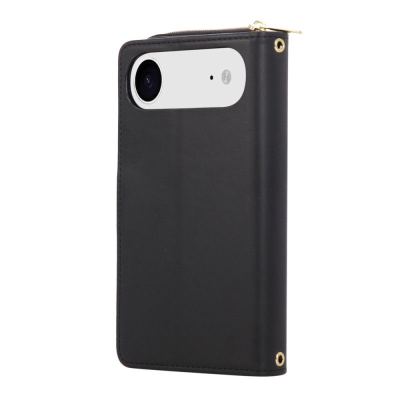 Kožený Kryt iPhone Air 9 Pouzder Na Karty A Šňůrka Na Zápěstí