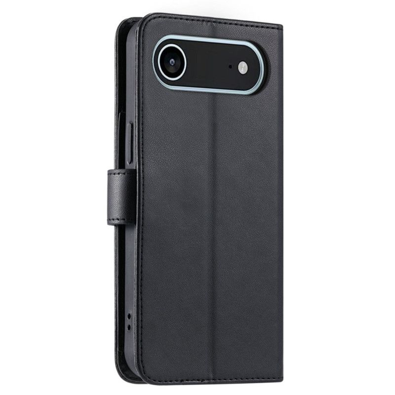 Kožený Kryt iPhone Air Prošívaná Peněženka Se Šňůrkou Na Zápěstí A Ramenním Popruhem