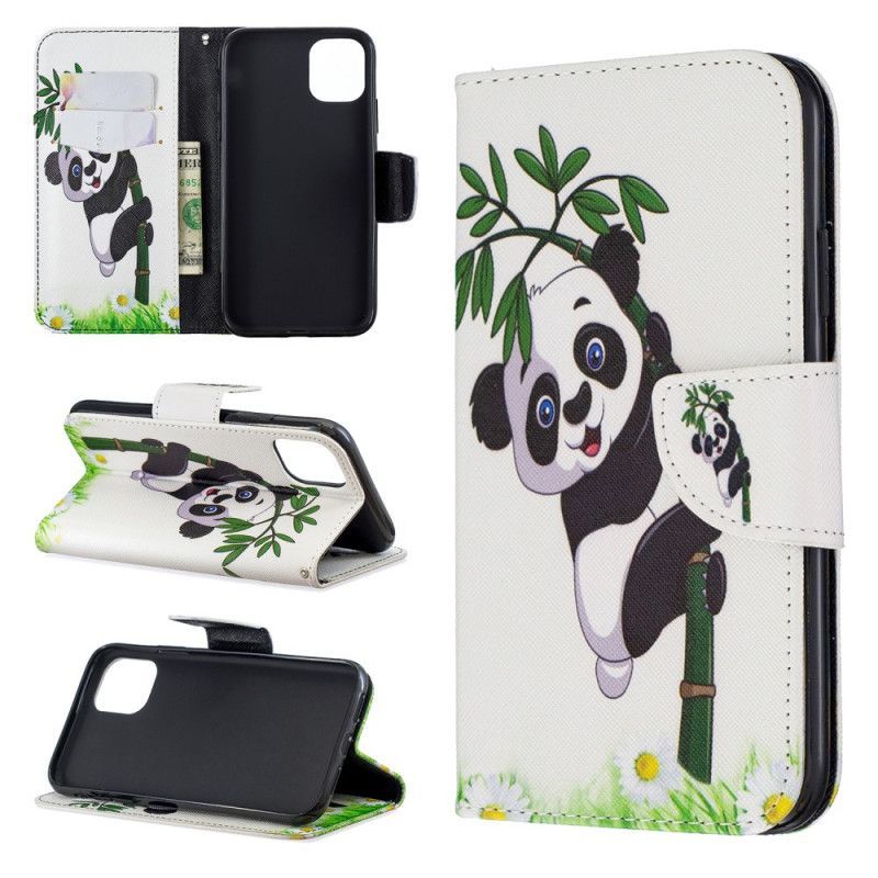 Kožený Kryt Na Iphone 11 Panda Na Bambusu