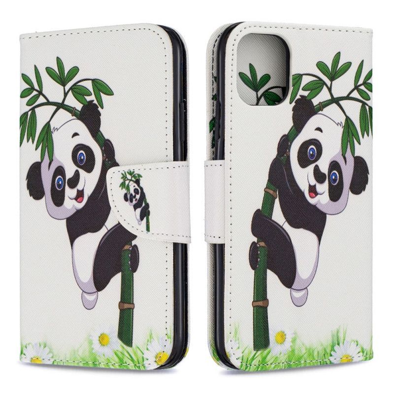 Kožený Kryt Na Iphone 11 Panda Na Bambusu