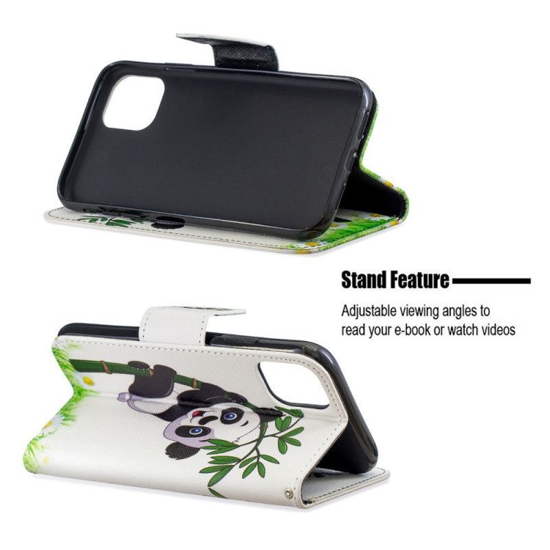 Kožený Kryt Na Iphone 11 Panda Na Bambusu