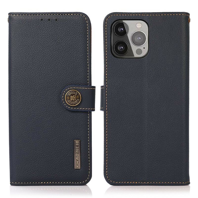 Kožený Kryt Na Iphone 13 Pro Max Rfid Khazneh Imitace Kůže