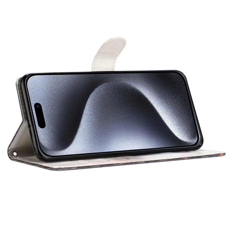 Kožený Kryt Na iPhone 16 Lapač Snů S Popruhem