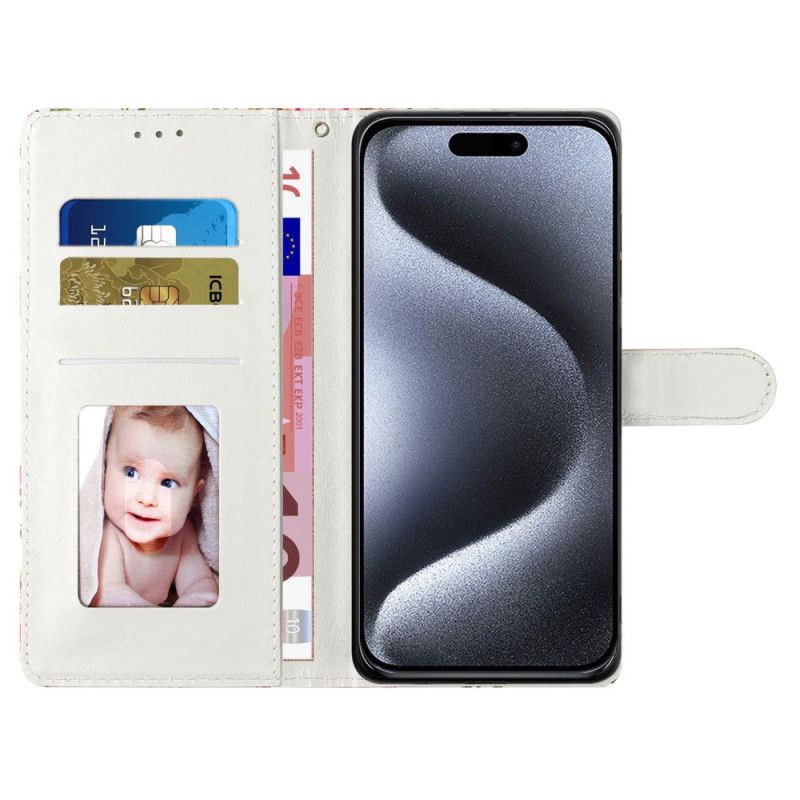 Kožený Kryt Na iPhone 16 Lapač Snů S Popruhem