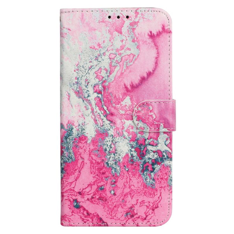 Kožený Kryt Na iPhone 16 Mramorový Efekt
