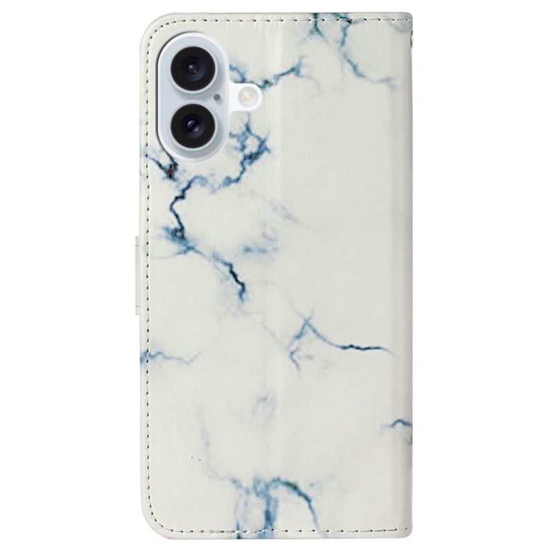 Kožený Kryt Na iPhone 16 Mramorový Efekt