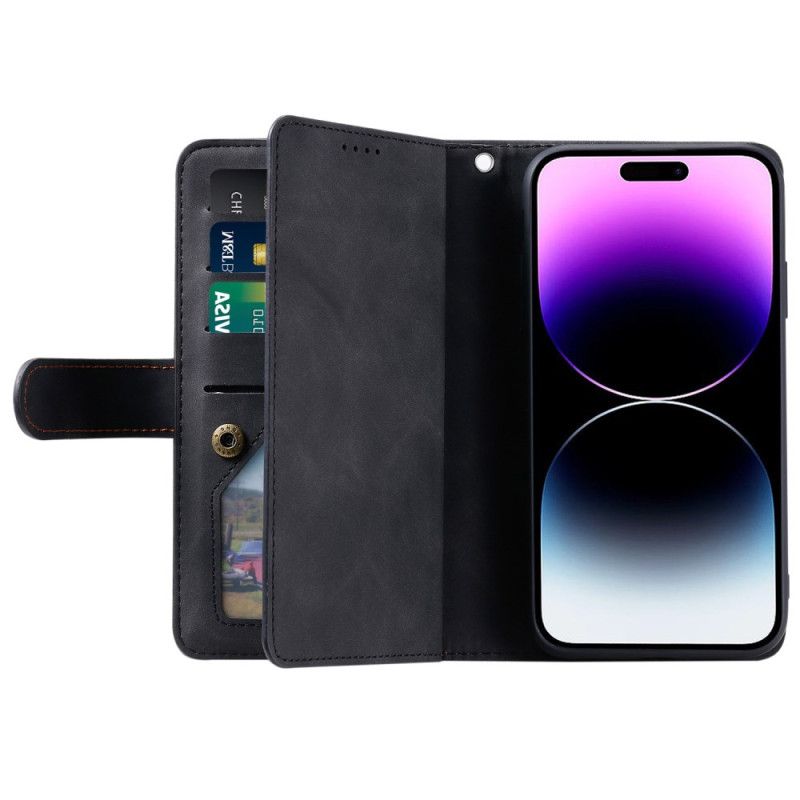 Kožený Kryt Na iPhone 16 Plus A9 Držák Na Lanyard