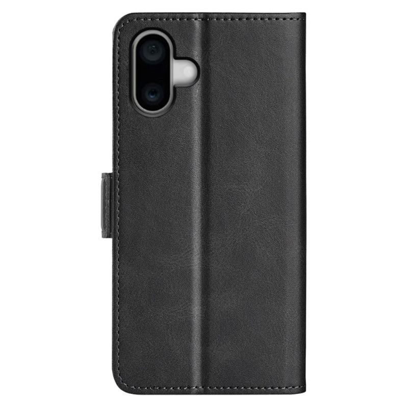 Kožený Kryt Na iPhone 16 Plus Dvojitá Spona