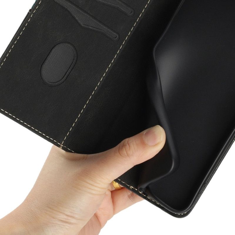 Kožený Kryt Na iPhone 16 Plus Horizontální Pásový Vlys
