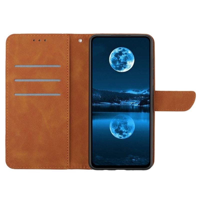 Kožený Kryt Na iPhone 16 Plus Šňůry A Tahy Za Lanko