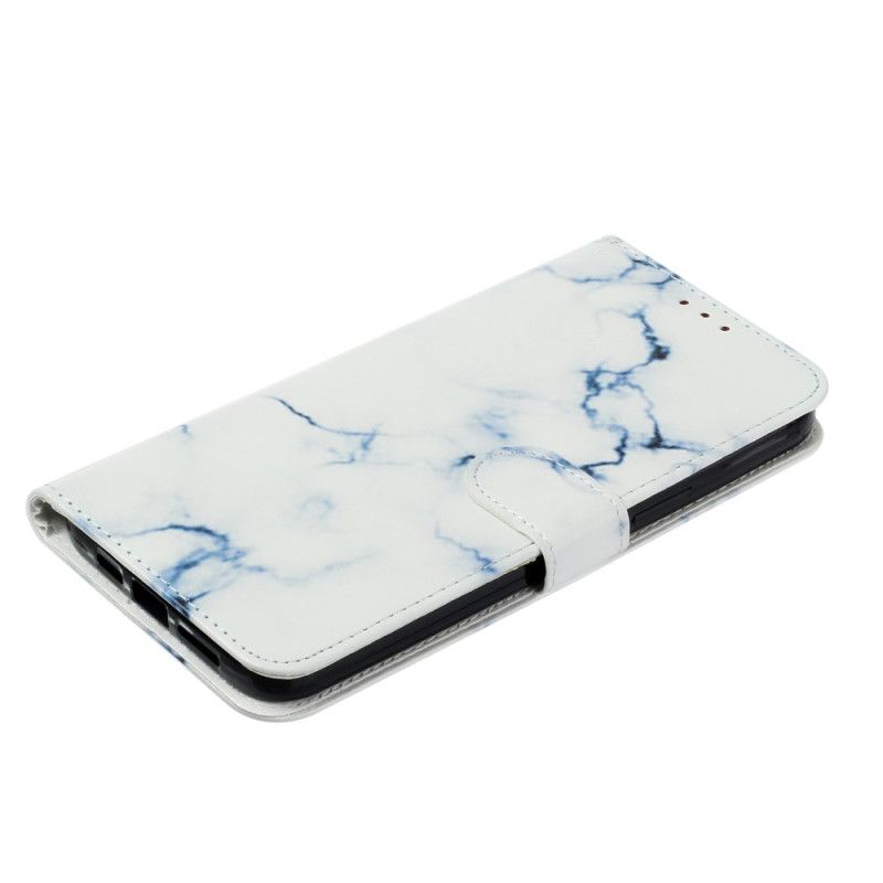 Kožený Kryt Na iPhone 16 Plus Vzor Z Bílého Mramoru