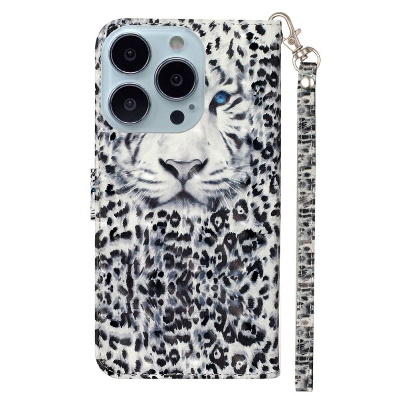 Kožený Kryt Na iPhone 16 Pro Max Leopardí Popruh