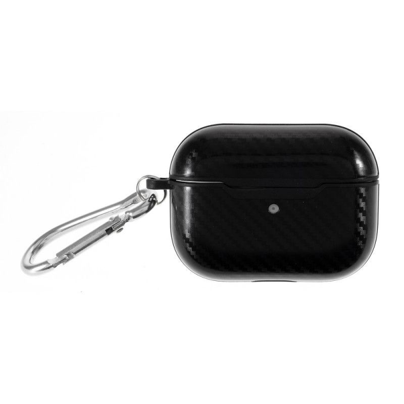 Kryt Airpods Pro Textura Z Uhlíkových Vláken S Karabinou