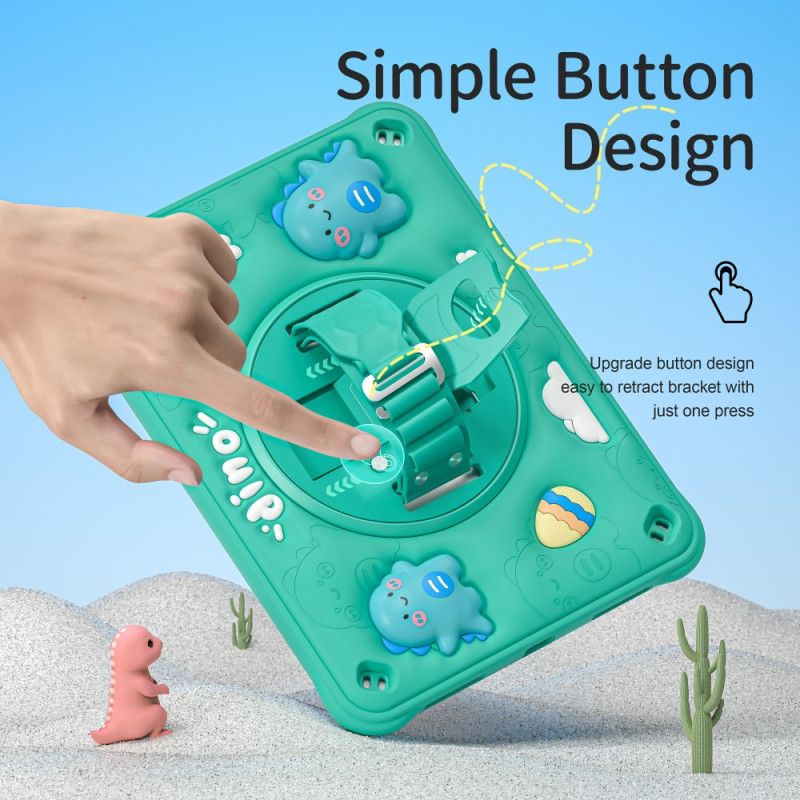 Kryt iPad (2025) Dětský Popruh S Dinosaurem A Oporou