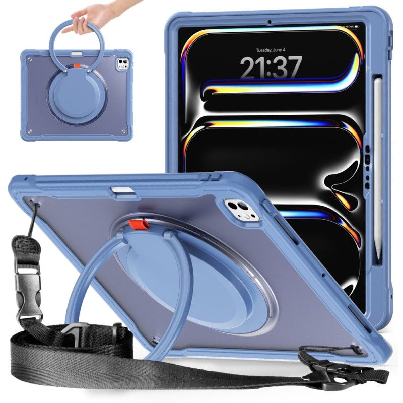 Kryt iPad Pro 13 (2025) Kryty Na Mobil Otočný Stojan A Ramenní Popruh